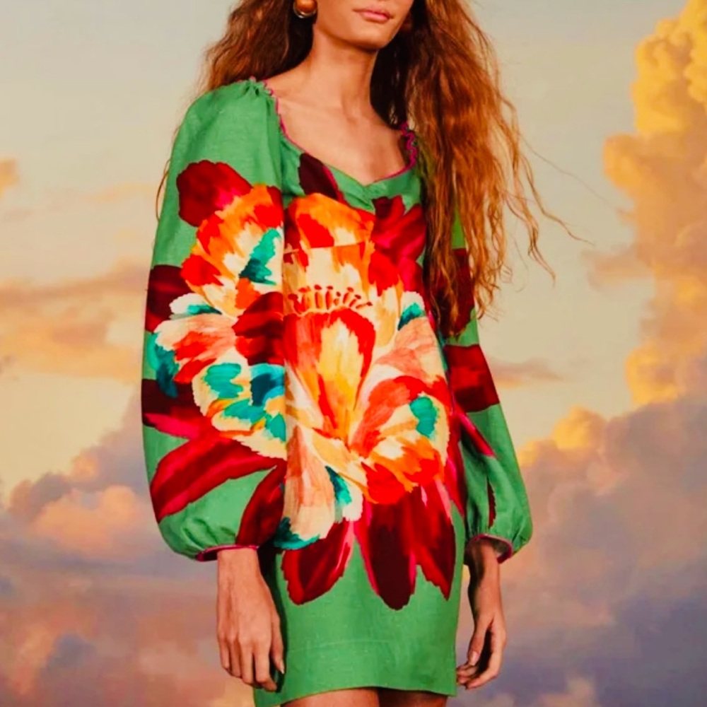 NWOT FARM Rio Multicolor Floral Mini Dress